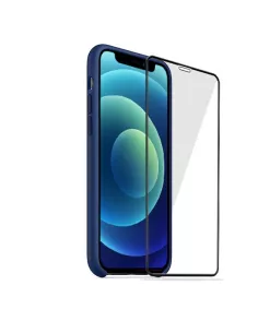 iPhone 12 Liquid Silicone Case + Tempered Glass - Navy Blue | Ibroz 2