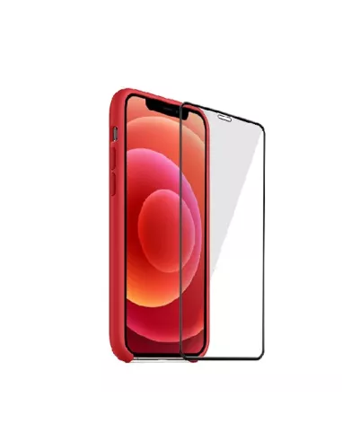 iPhone 12 Mini Coque Liquid Silicone + Verre trempé - Rouge | Ibroz