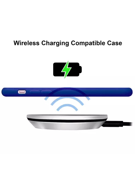 iPhone 12 Mini Coque Liquid Silicone + Verre trempé - Bleu Marine |...