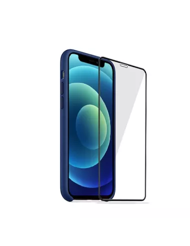 iPhone 12 Mini Coque Liquid Silicone + Verre trempé - Bleu Marine |...