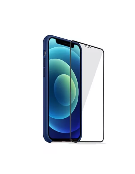 iPhone 12 Mini Coque Liquid Silicone + Verre trempé - Bleu Marine |...