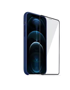 iPhone 12 and 12 Pro Liquid Silicone Case + Tempered Glass - Blue Mar... 2