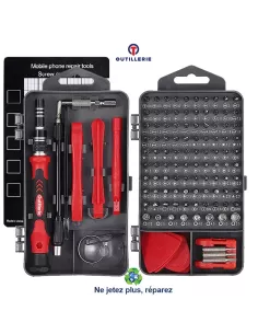Set of 122 precision repair tools for smartphones, computers...