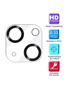 Lot de 2 Protections objectif caméra pour iPhone 13 en verre trempé...