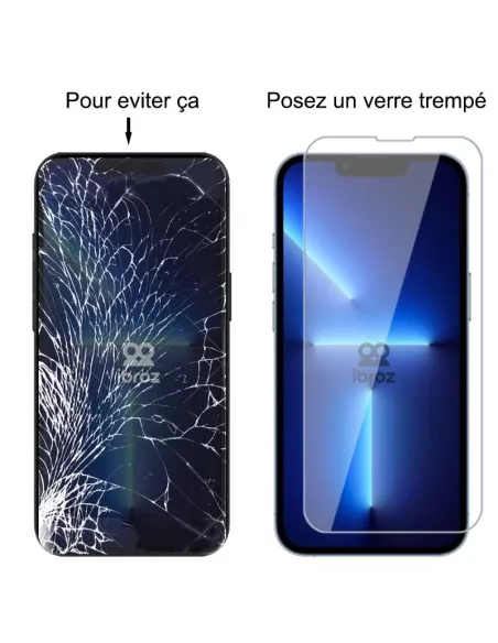 Lot de 3 Protections écran pour iPhone 13 / 13 Pro en verre trempé ...