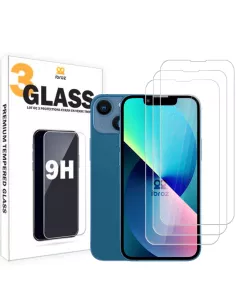 Lot de 3 Protections écran pour iPhone 13 Mini en verre trempé - 9H...