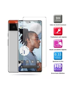 Set of 3 tempered glass screen protectors for Google Pixel 6 - 9H... 2