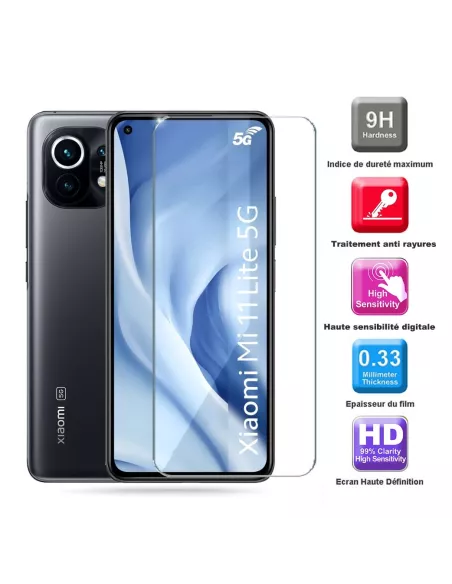 Set of 3 screen protectors for Xiaomi Mi 11 Lite Pro in tempered...