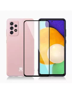 LSR Case Samsung A52/A52s Liquid Silicone + 9H Tempered Glass - Ros...