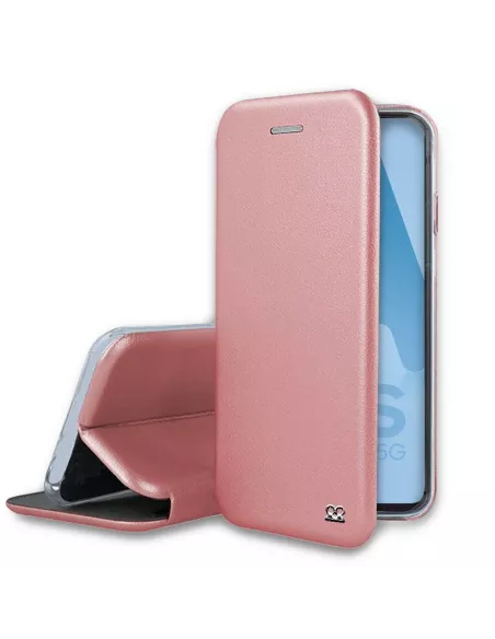 Samsung A52/A52s - Folio Clam Leather Case + 9H Tempered Glass - Pink Go...