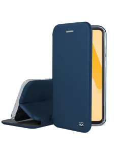 Samsung A22 4G - Etui Cuir Folio Clam + Verre Trempé 9H - Bleu | Ibroz