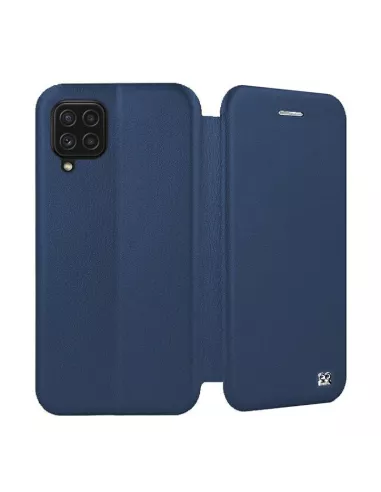 Samsung A22 4G - Etui Cuir Folio Clam + Verre Trempé 9H - Bleu | Ibroz