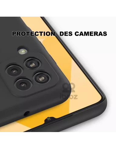 LSR Case Samsung A22 (4G) Liquid Silicone + 9H Tempered Glass - Black...