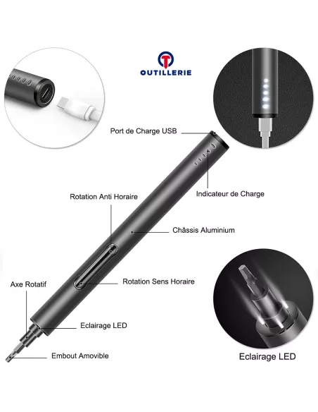 Pack Premium Mini Tournevis Sans Fil de Précision - 58 pièces + Pla...