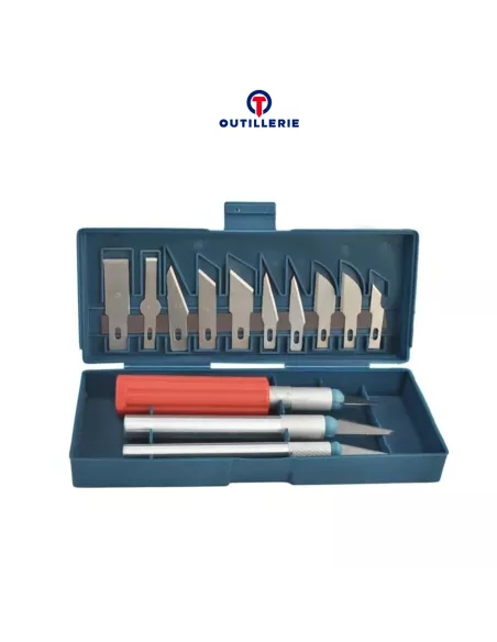 Pack 16 pcs cutter multi-lames -13 lames + 3 manches | Ibroz