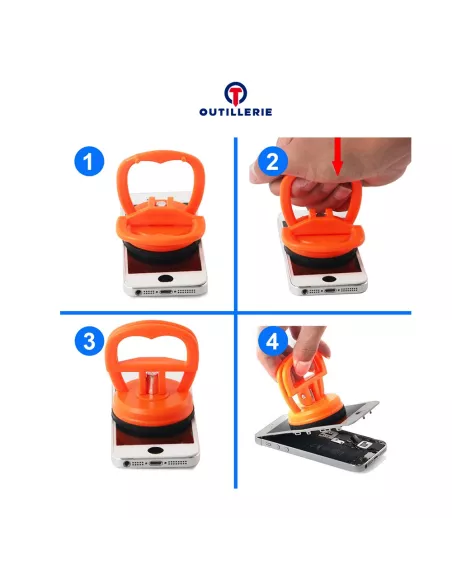 Set of 2 suction cups for repairing smartphones, computer screens,...