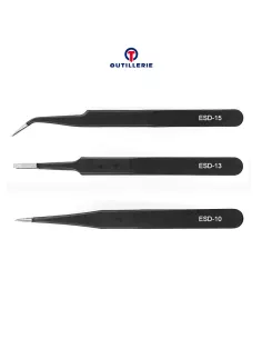 Pack of 3 Precision Tweezers Antistatic repair Sm...