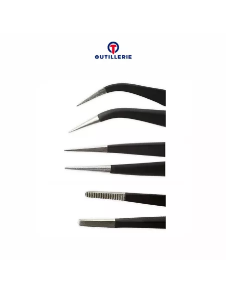 Pack of 3 Precision Tweezers Antistatic repair Sm...