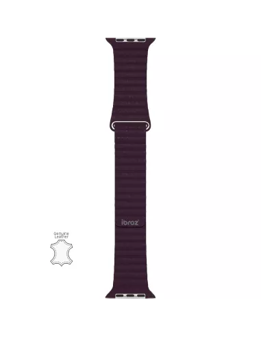 Genuine Leather Strap Apple Watch 7, 6, SE, 5, 4, 3 - Cerise N...