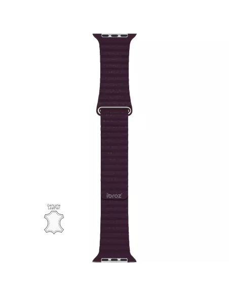 Genuine Leather Strap Apple Watch 7, 6, SE, 5, 4, 3 - Cerise N...