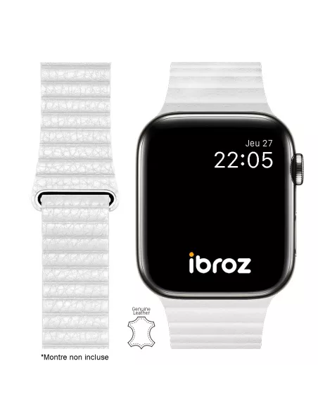 Genuine Leather Strap Apple Watch 7, 6, SE, 5, 4, 3 - White Don't...