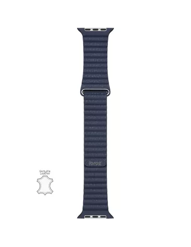 Genuine Leather Strap Apple Watch 7, 6, SE, 5, 4, 3 - Blue Mar...