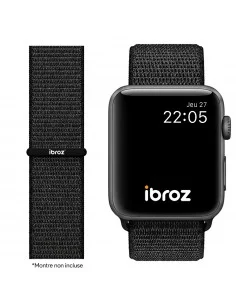 Bracelet Nylon Loop Sport pour Apple Watch 8 7 6 SE 5 4 3 Noir