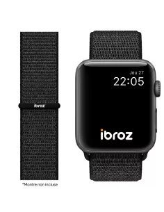 Nylon Loop Sport Wristband for Apple Watch 8, 7, 6, SE, 5, 4, 3 - N...