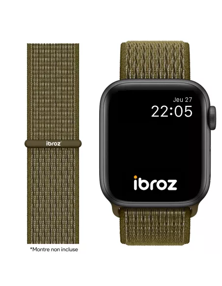 Nylon Loop Sport Wristband for Apple Watch 7, 6, SE, 5, 4, 3 - Khaki...