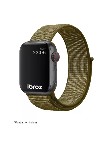 Nylon Loop Sport Wristband for Apple Watch 7, 6, SE, 5, 4, 3 - Khaki...