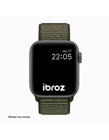 Nylon Loop Sport Wristband for Apple Watch 7, 6, SE, 5, 4, 3 - Khaki...