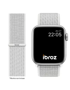 Nylon Loop Sport Wristband for Apple Watch 7, 6, SE, 5, 4, 3 - White...