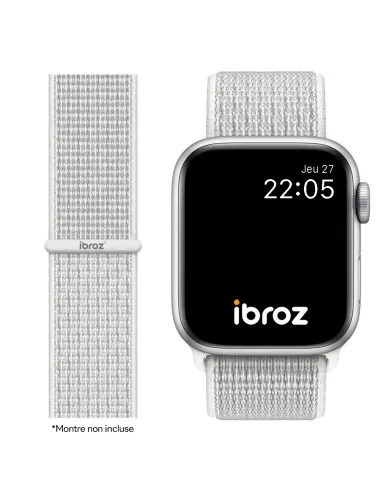 Nylon Loop Sport Wristband for Apple Watch 7, 6, SE, 5, 4, 3 - White...