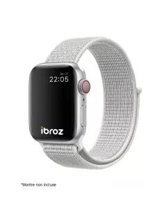 Nylon Loop Sport Wristband for Apple Watch 7, 6, SE, 5, 4, 3 - White... 2