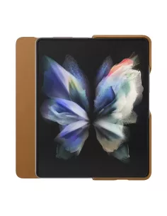 Samsung Galaxy Z Fold 3 (5G) - Etui Flip Cuir Véritable - Camel | I... 2