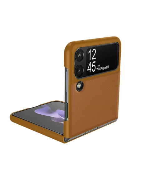 Samsung Galaxy Z Flip 3 (5G) - Flip Case Genuine Leather - Camel | I...