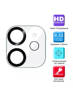 Lot de 2 Protections objectif caméra pour iPhone 12 en verre trempé...