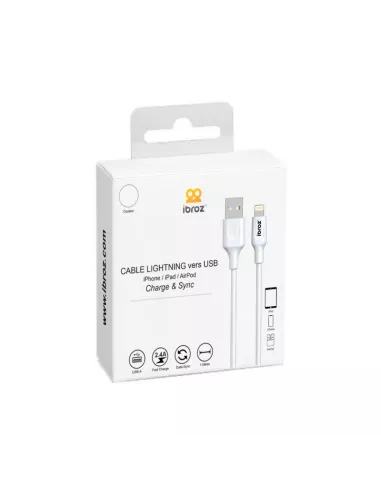 Câble iPhone, iPad, AirPod - Lightning vers USB type A - Charge et ...