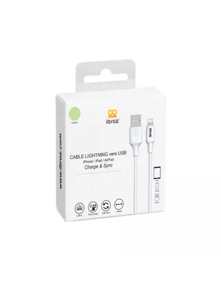 Câble iPhone, iPad, AirPod - Lightning vers USB type A - Charge et ...