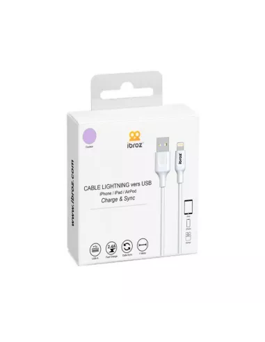 Câble iPhone, iPad, AirPod - Lightning vers USB type A - Charge et ...
