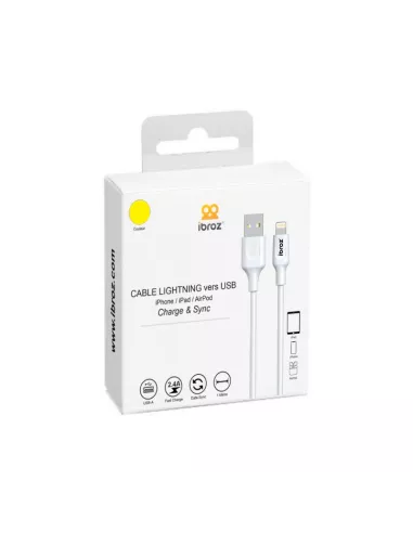 Câble iPhone, iPad, AirPod - Lightning vers USB type A - Charge et ...