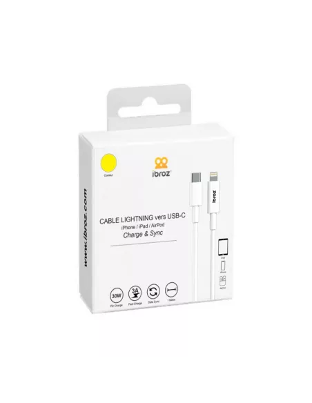 Câble iPhone, iPad, AirPod - Lightning vers USB-C (30W-3A) - Fast C...