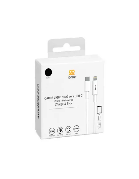 Câble iPhone, iPad, AirPod - Lightning vers USB-C (30W-3A) - Fast C...