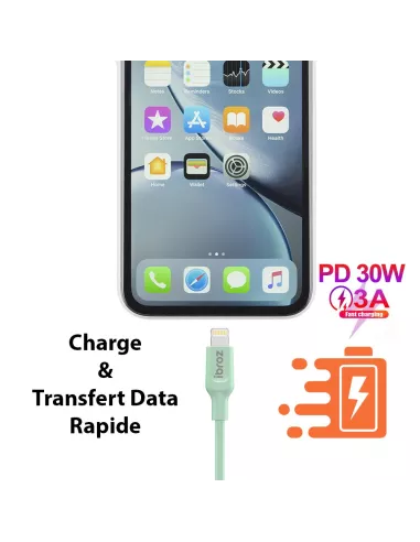 Câble iPhone, iPad, AirPod - Lightning vers USB-C (30W-3A) - Fast C...