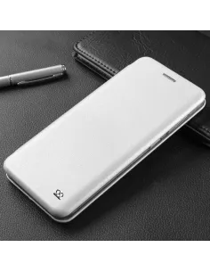 Oppo Reno 6 Pro Etui Cuir Folio Clam + Verre Trempé 9H - Blanc | Ibroz 2