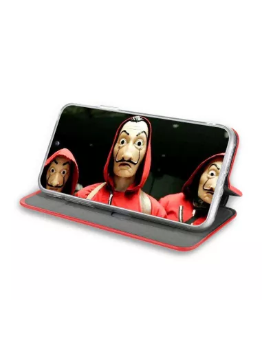 Oppo Reno 6 Pro Folio Clam Leather Case + 9H Tempered Glass - Red | Ibroz