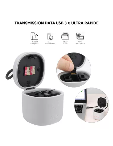 Allin Box 3-battery charger + Micro SD card reader + 2 batteries...