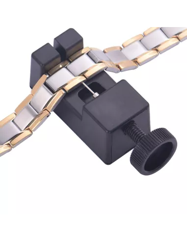 Link removal and reduction tool for stainless steel watch band...