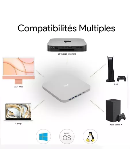 Dock HUB MC25 PRO Extension Mémoire SATA SSD / HDD 2.5’’ / SSD M2 e...
