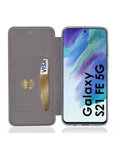 Samsung Galaxy S21 FE Etui Cuir Folio Clam - Noir | Ibroz